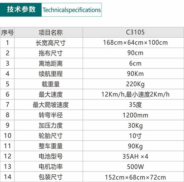 电动库车尘推车C3105